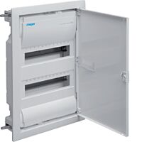 HAGER Rozvodnice VOLTA VH24NE, 24TE, 2-řadá, do dutých příček, plastová vana, kovová plná dvířka, šroubové svorky, IP30