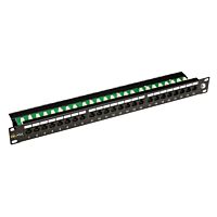 SOLARIX Patch panel UTP 24xRJ45 CAT6 s vyvazovací lištou černý 1U 19" nestíněný