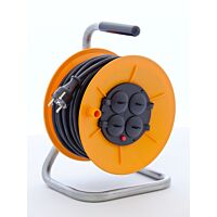 MUNOS Přívod prodlužovací   25m  zásuvky 4x 230V/13A s bubnem IP20 černá (H05RR-F3G 3x1,5)