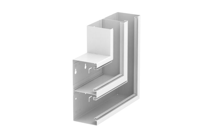 OBO BETTERMANN Plochý roh, pro kanál Rapid 80, 90x210mm, čistě bílá Ocel, St  typ GS-DFS90210RW