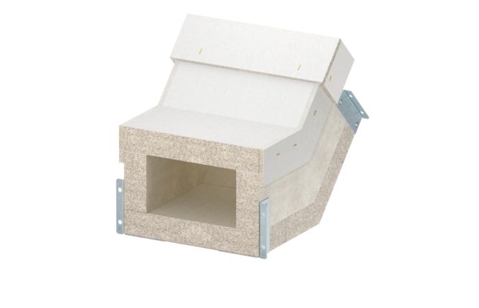 OBO BETTERMANN Svislý oblouk, stoupající, pro PYROLINE Con, 200x120, šedá Odlehčený beton se skleněnými vlákny  typ PLCS VR091220