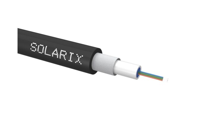 SOLARIX Univerzální kabel CLT Solarix 4VL 50/125 5.8mm LSOH Eca OM2 černý SXKO-CLT-4-OM2-LSOH