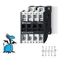 Stykač, 3Z/10A/4kW+1R/2A, cívka 230 V