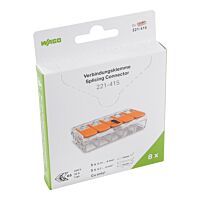 WAGO Svorka 221-415/995-008 Páčková spojovací pro všechny druhy vodičů max. 4 mm² transparentní