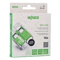 WAGO Svorka 221-422/995-016 Páčková spojovací pro všechny druhy vodičů max. 4 mm² transparentní