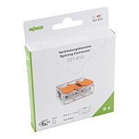 WAGO Svorka 221-613/995-008 Páčková spojovací pro všechny druhy vodičů max. 6 mm² transparentní