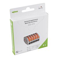 WAGO Svorka 222-415/995-005 Páčková spojovací pro všechny druhy vodičů max. 4 mm², šedá