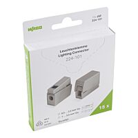 WAGO Svorka 224-101/995-015 Svítidlová Tlačítko na straně svítidla Strana svítidla: pro vš. druhy vodičů, šedá