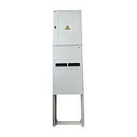 DCK Skříň elektroměrová pro fotovoltaiku - pilíř HELGA-2H-N-C/63A-QM+FV s vypínačem a zásuvkami (ČEZ, EDG), IP44, šedá