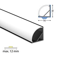 Rohový hliníkový profil černý RF 16x16mm