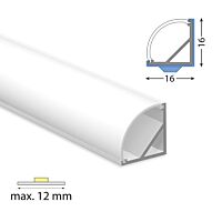 Rohový hliníkový profil RF 16x16mm bez d