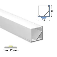 Rohový hliníkový profil RI 16x16mm včetn