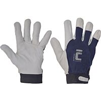 CERVA Rukavice PELICAN Blue kombinované velikost 9 barva modrý textil/šedobílá ovčí kůže