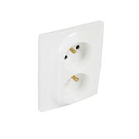 LEGRAND Dvojzásuvka NILOÉ 764543 bílá s clonkou