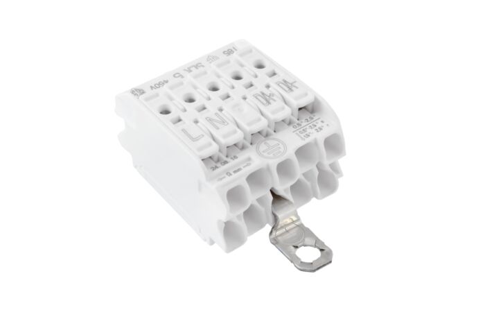 ELECTRO TERMINAL Svorkovnice SLK 5/5 E-SCHR (L-N-E-DA+DA-) pro svítidla, bezšroubová