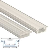 MCLED Profil AL 23x8mm, VO vestavný, čirý difuzor, komplet, 3m