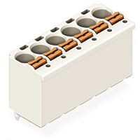 WAGO Konektor 2092-1173 1vodičový (zásuvka) THT, přímý Tlačítko Push-in CAGE CLAMP®, šedá