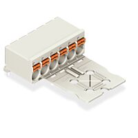 WAGO Konektor 2092-1362 1vodičový (zásuvka) THT, úhlový Tlačítko Push-in CAGE CLAMP®, šedá