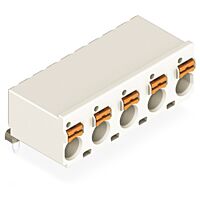 WAGO Konektor 2092-3373 1vodičový (zásuvka) THT, úhlový Tlačítko Push-in CAGE CLAMP®, šedá