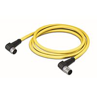 WAGO Kabel 756-1506/060-002 systémové sběrnice, pro vlečné řetězy Zásuvka M12B úhlová Zástrčka M12B úhlová, žlutá 0,2m