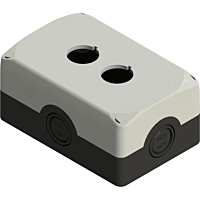 Skříňka ES32000 instalační pro 2 otvory 22mm plast černá základna šedý kryt IP69K