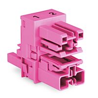 WAGO Rozdělovač-h 770-1610 2pól, kód. B, 1 vstup 2 výstupy, vývody na obou stranách, 2blokovací západky, růžová