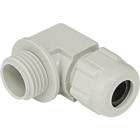 AGRO  Kabelová vývodka úhlová - 90°, plastová, světle šedá, závit Pg9, jednodílné těsnění