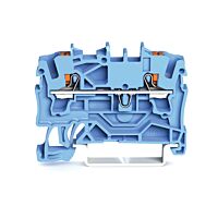 WAGO Svorka 2202-1204 2vodičová průchozí s ovládacím tlačítkem 2,5 mm², modrá