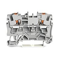 WAGO Svorka 2204-1201 2vodičová průchozí s ovládacím tlačítkem 4 mm², šedá
