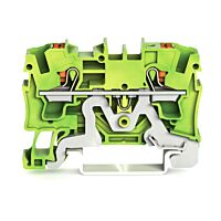 WAGO Svorka 2204-1207 2vodičová pro ochranný vodič s ovládacím tlačítkem 4 mm², zelenožlutá
