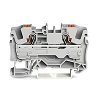 WAGO Svorka 2206-1201 2vodičová průchozí s ovládacím tlačítkem 6 mm², šedá
