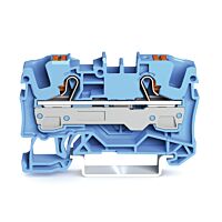 WAGO Svorka 2206-1204 2vodičová průchozí s ovládacím tlačítkem 6 mm², modrá