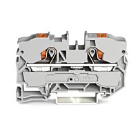 WAGO Svorka 2210-1201 2vodičová průchozí s ovládacím tlačítkem 10 mm², šedá