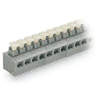 WAGO Svorka 235-453/331-000 2vodičová na desky plošných spojů Tlačítko 0,75 mm², šedá