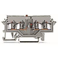 WAGO Svorka 280-624/281-434 pro moduly 4 vodiče, červená LED dioda, šedá