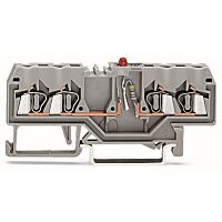 WAGO Svorka 280-809/281-434 pro moduly 4 vodiče, červená LED dioda, šedá