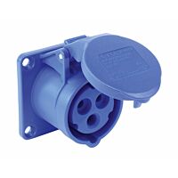 Zásuvka 16A/400V 4-pól. IP44 vest.