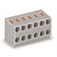 WAGO Svorka 252-105 2vodičová pružinová Tlačítko PUSH WIRE®, šedá