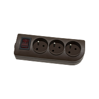 Trojzásuvka GN-30W-3 hnědá s vyp.