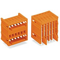 WAGO Konektor 734-435/001-000 Dvoupatrový s pájecími piny THT Pájecí kontakt 1,0 × 1,0 mm Úhlové provedení, oranžová
