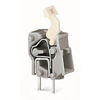 WAGO Svorka 257-843 s možností řadového připojení na DPS, tlačítko, 2,5 mm², šedá