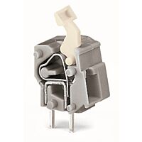WAGO Svorka 257-853 s možností řadového připojení na DPS, tlačítko, 2,5 mm², šedá