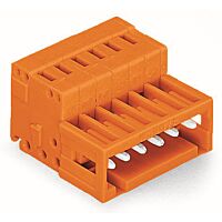 WAGO Konektor 734-338 1vodičový s pájecími piny CAGE CLAMP® 1,5 mm², oranžová