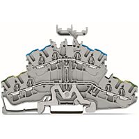 WAGO Svorka 2002-2447 4vodičová dvojúrovňová průchozí 2,5 mm² pro ochranný vodič, šedá