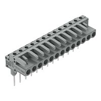 WAGO Konektor 232-243/005-000 (zásuvka) pro řadové svorky Kolíky 0,6 × 1 mm Úhlové provedení, šedá