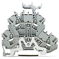 WAGO Svorka 2002-2258 dvoupatrová stíněného vodiče, průchozí 2,5 mm², šedá