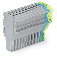 WAGO Konektor 2020-112/000-038 1vodičový pružinový Push-in CAGE CLAMP® 1,5 mm², šedá/modrá/zelenožlutá