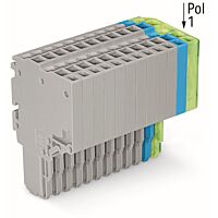 WAGO Svorka 2020-214/000-038 2vodičová pružinová Push-in CAGE CLAMP® 1,5 mm², šedá/modrá/zelenožlutá