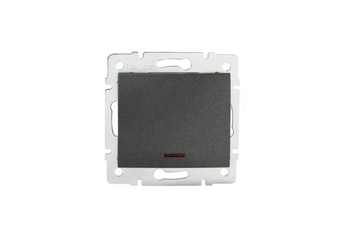 LOGI Jednopólový vypínač s LED - grafit