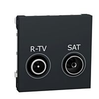 Zásuvka Unica TV-R/SAT konc 2dB antracit